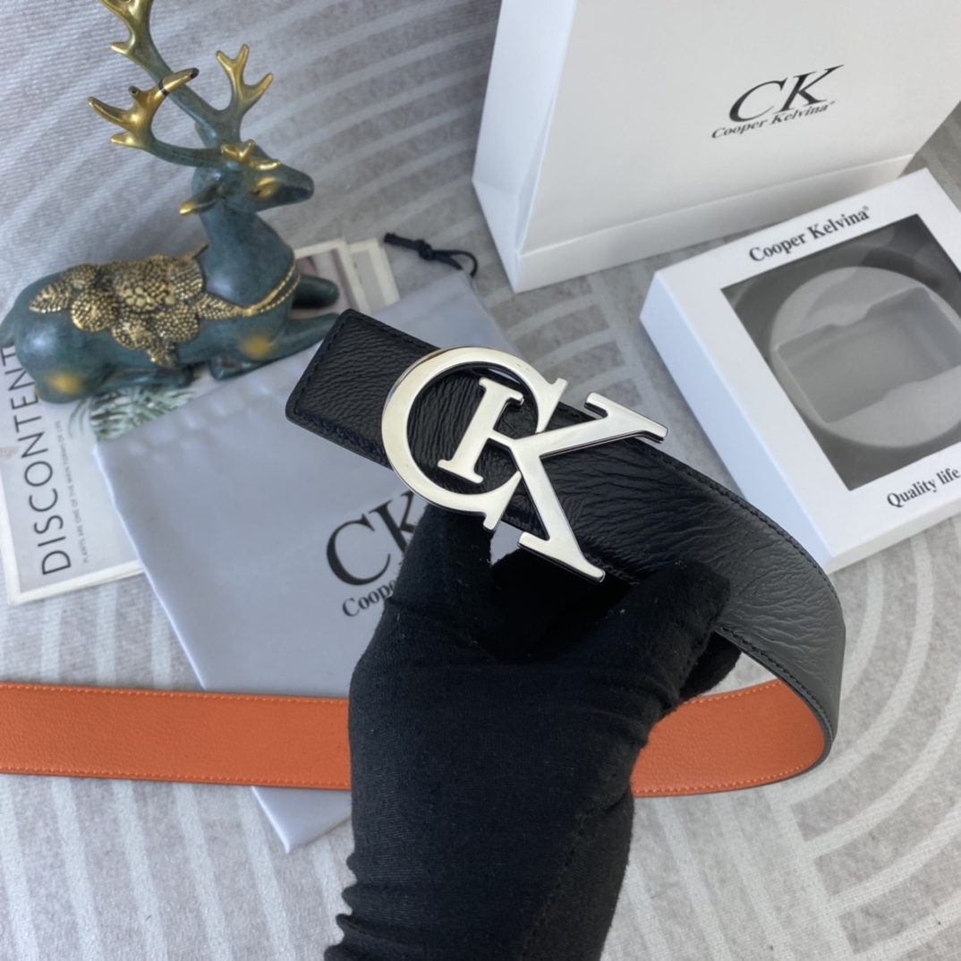 CK 💕 特种皮腰带系列 ，原厂五金精品不锈钢扣，手感柔软舒适 宽3.8CM。