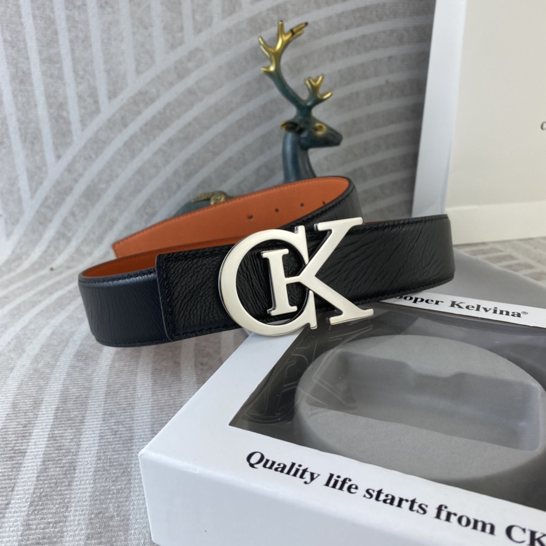 CK 💕 特种皮腰带系列 ，原厂五金精品不锈钢扣，手感柔软舒适 宽3.8CM。