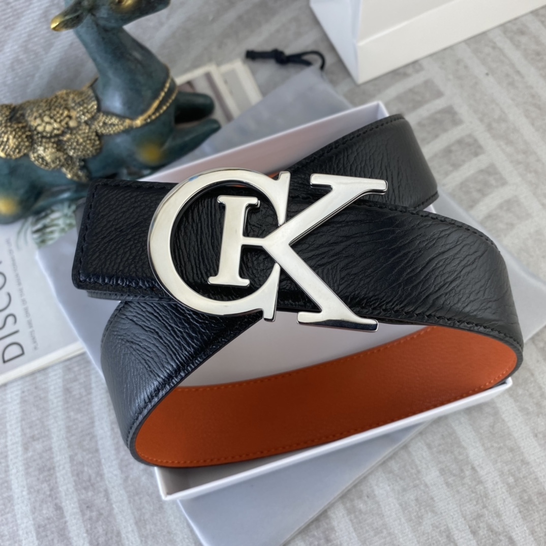CK 💕 特种皮腰带系列 ，原厂五金精品不锈钢扣，手感柔软舒适 宽3.8CM。
