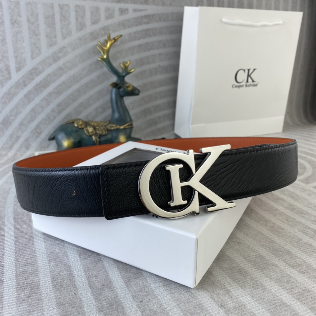 CK 💕 特种皮腰带系列 ，原厂五金精品不锈钢扣，手感柔软舒适 宽3.8CM。