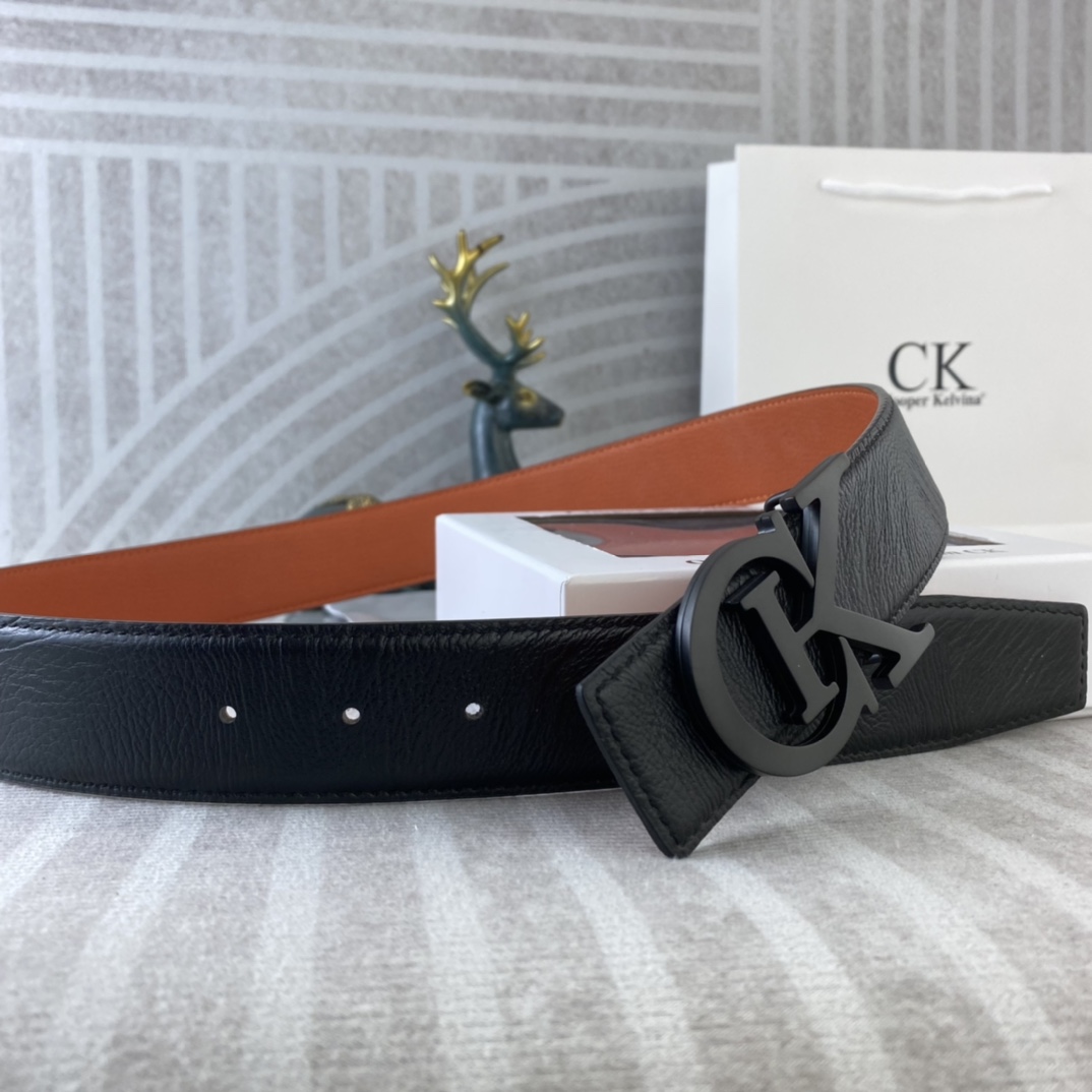 CK 💕 特种皮腰带系列 ，原厂五金精品不锈钢扣，手感柔软舒适 宽3.8CM。