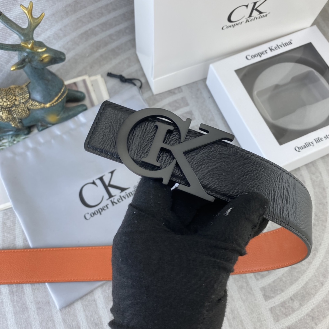 CK 💕 特种皮腰带系列 ，原厂五金精品不锈钢扣，手感柔软舒适 宽3.8CM。