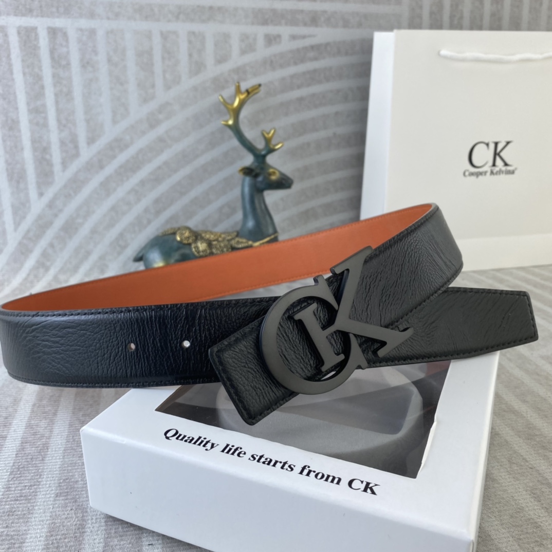 CK 💕 特种皮腰带系列 ，原厂五金精品不锈钢扣，手感柔软舒适 宽3.8CM。