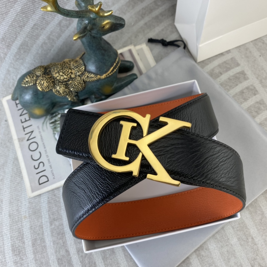 CK 💕 特种皮腰带系列 ，原厂五金精品不锈钢扣，手感柔软舒适 宽3.8CM。