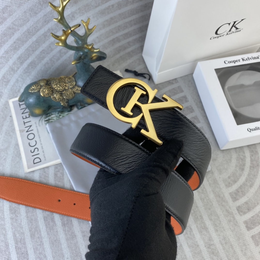 CK 💕 特种皮腰带系列 ，原厂五金精品不锈钢扣，手感柔软舒适 宽3.8CM。
