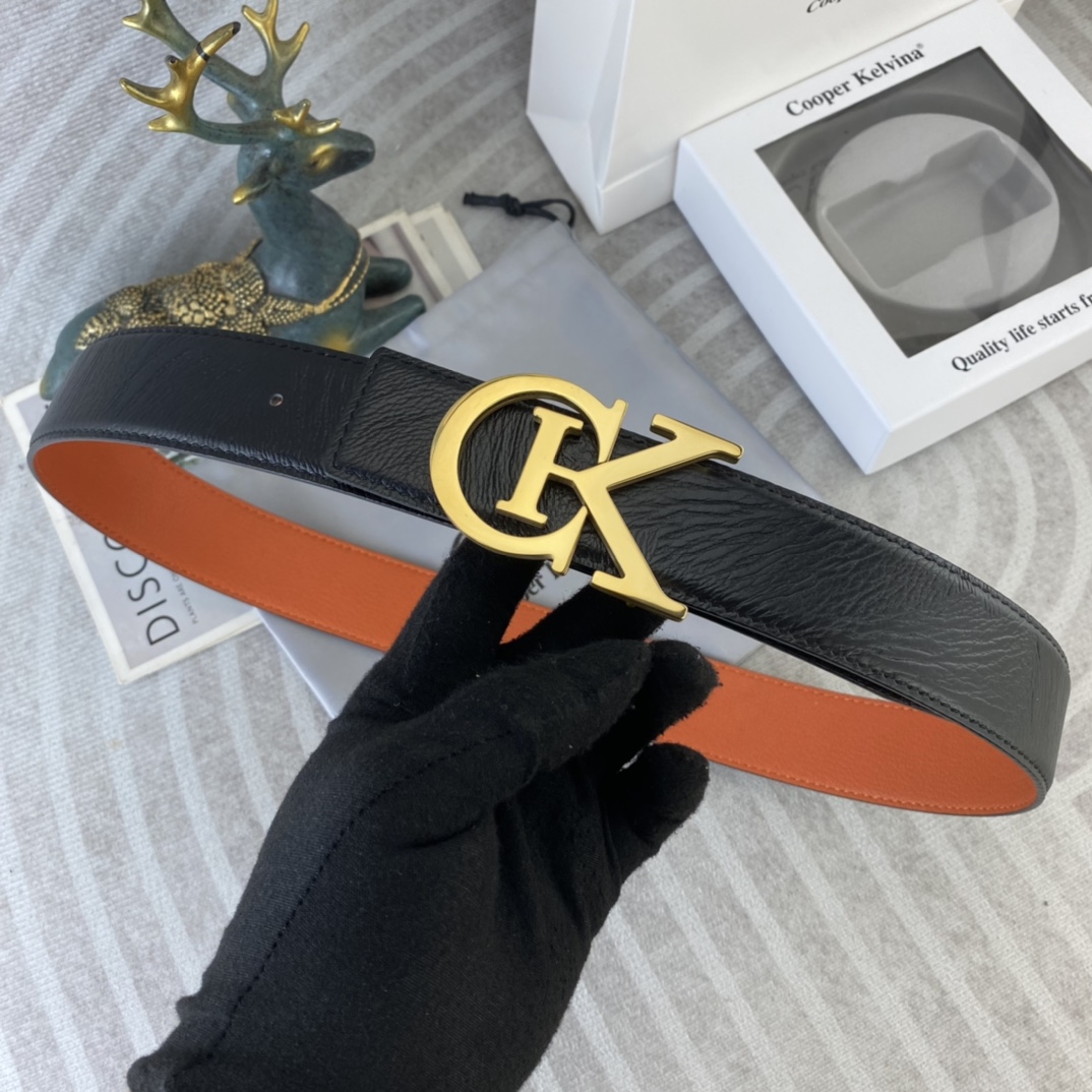 CK 💕 特种皮腰带系列 ，原厂五金精品不锈钢扣，手感柔软舒适 宽3.8CM。