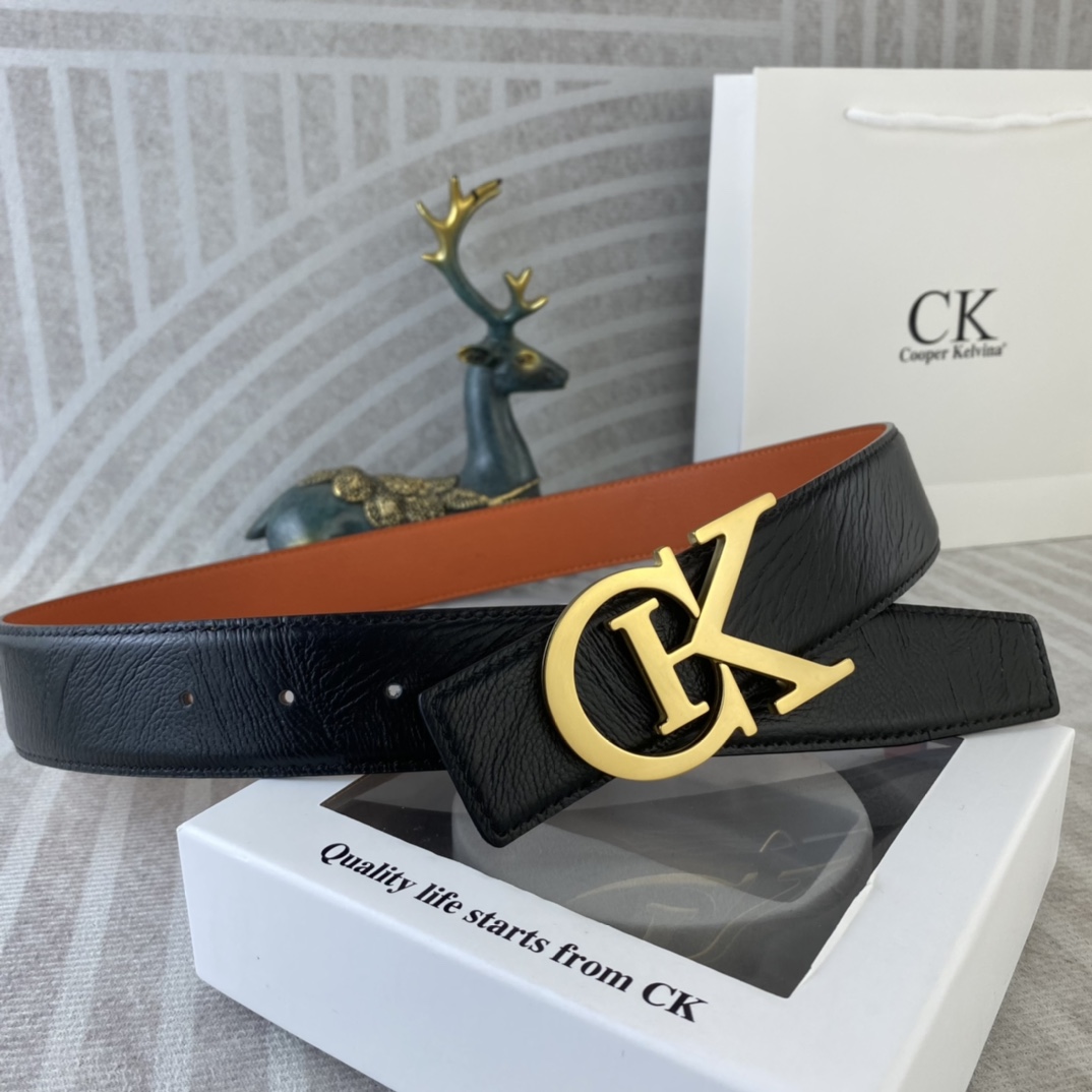CK 💕 特种皮腰带系列 ，原厂五金精品不锈钢扣，手感柔软舒适 宽3.8CM。
