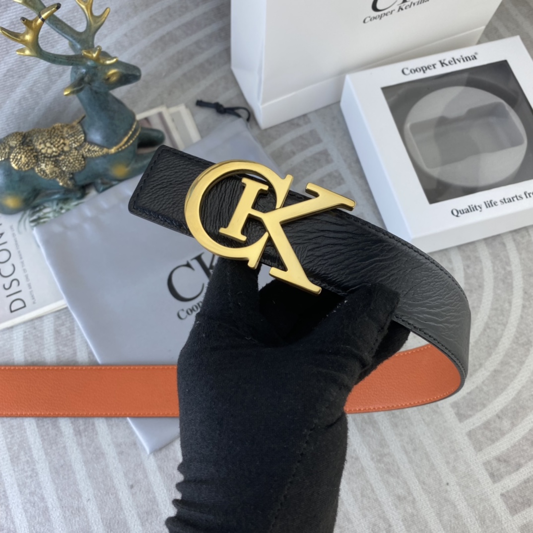 CK 💕 特种皮腰带系列 ，原厂五金精品不锈钢扣，手感柔软舒适 宽3.8CM。
