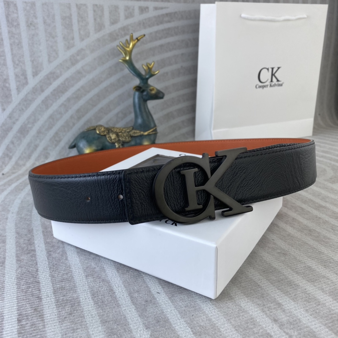 CK 💕 特种皮腰带系列 ，原厂五金精品不锈钢扣，手感柔软舒适 宽3.8CM。