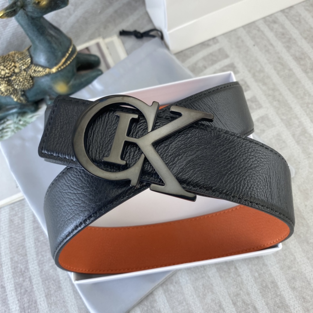 CK 💕 特种皮腰带系列 ，原厂五金精品不锈钢扣，手感柔软舒适 宽3.8CM。