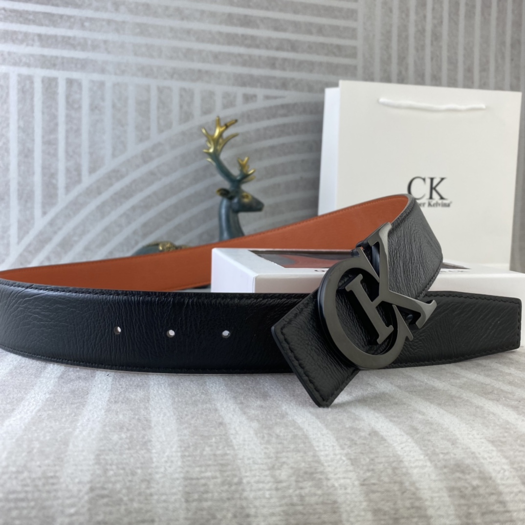 CK 💕 特种皮腰带系列 ，原厂五金精品不锈钢扣，手感柔软舒适 宽3.8CM。