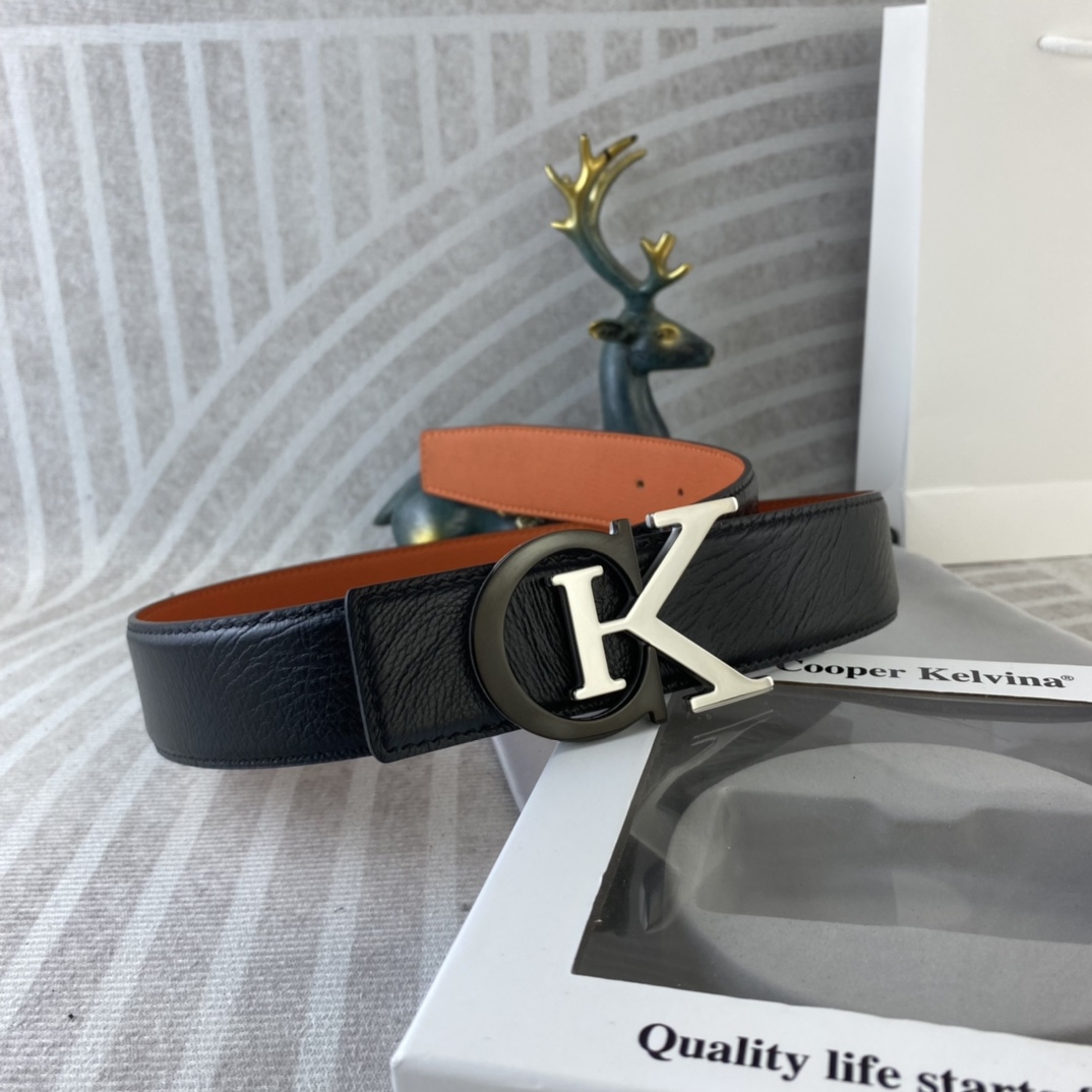 CK 💕 特种皮腰带系列 ，原厂五金精品不锈钢扣，手感柔软舒适 宽3.8CM。