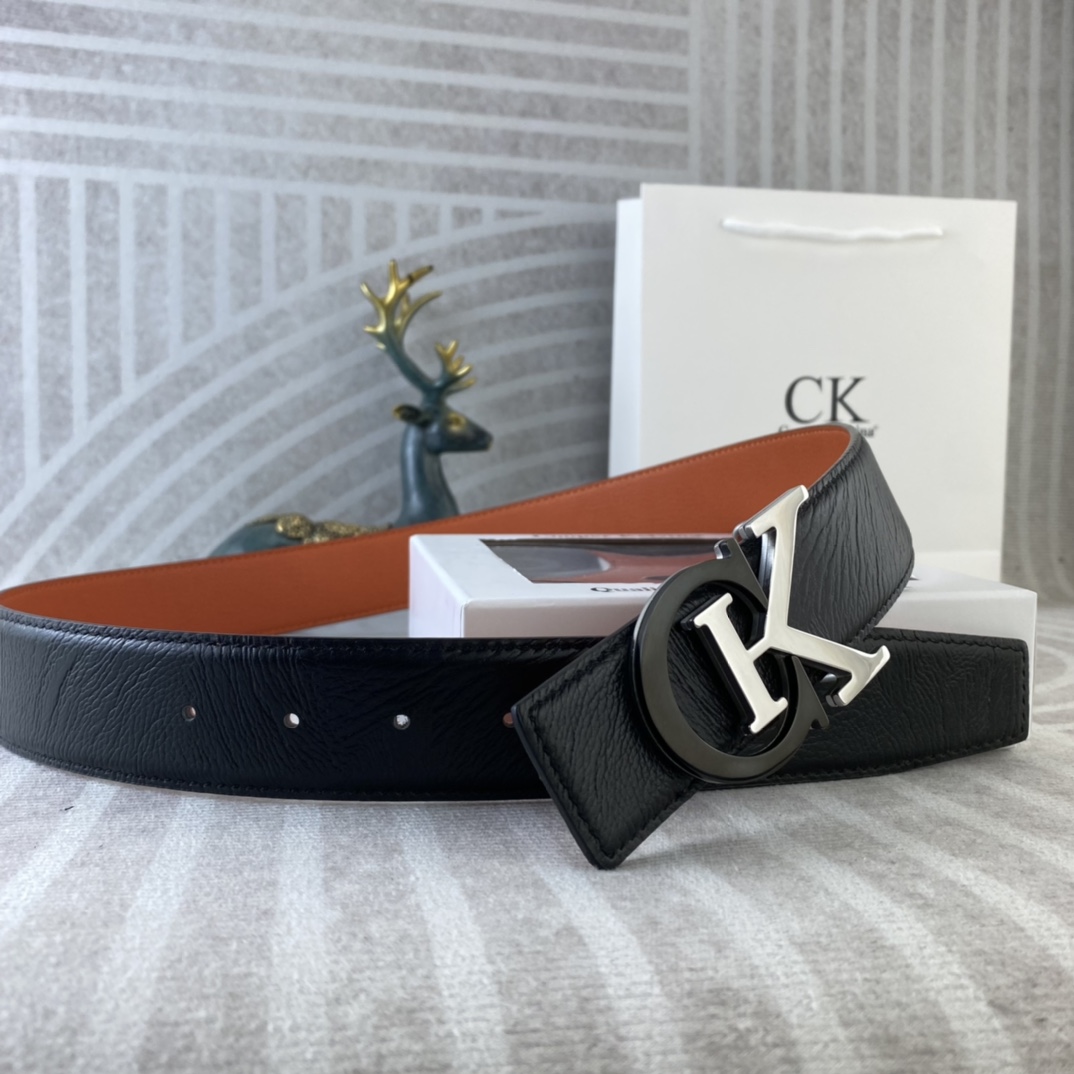 CK 💕 特种皮腰带系列 ，原厂五金精品不锈钢扣，手感柔软舒适 宽3.8CM。