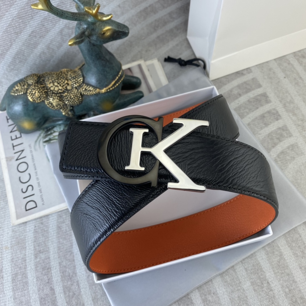 CK 💕 特种皮腰带系列 ，原厂五金精品不锈钢扣，手感柔软舒适 宽3.8CM。