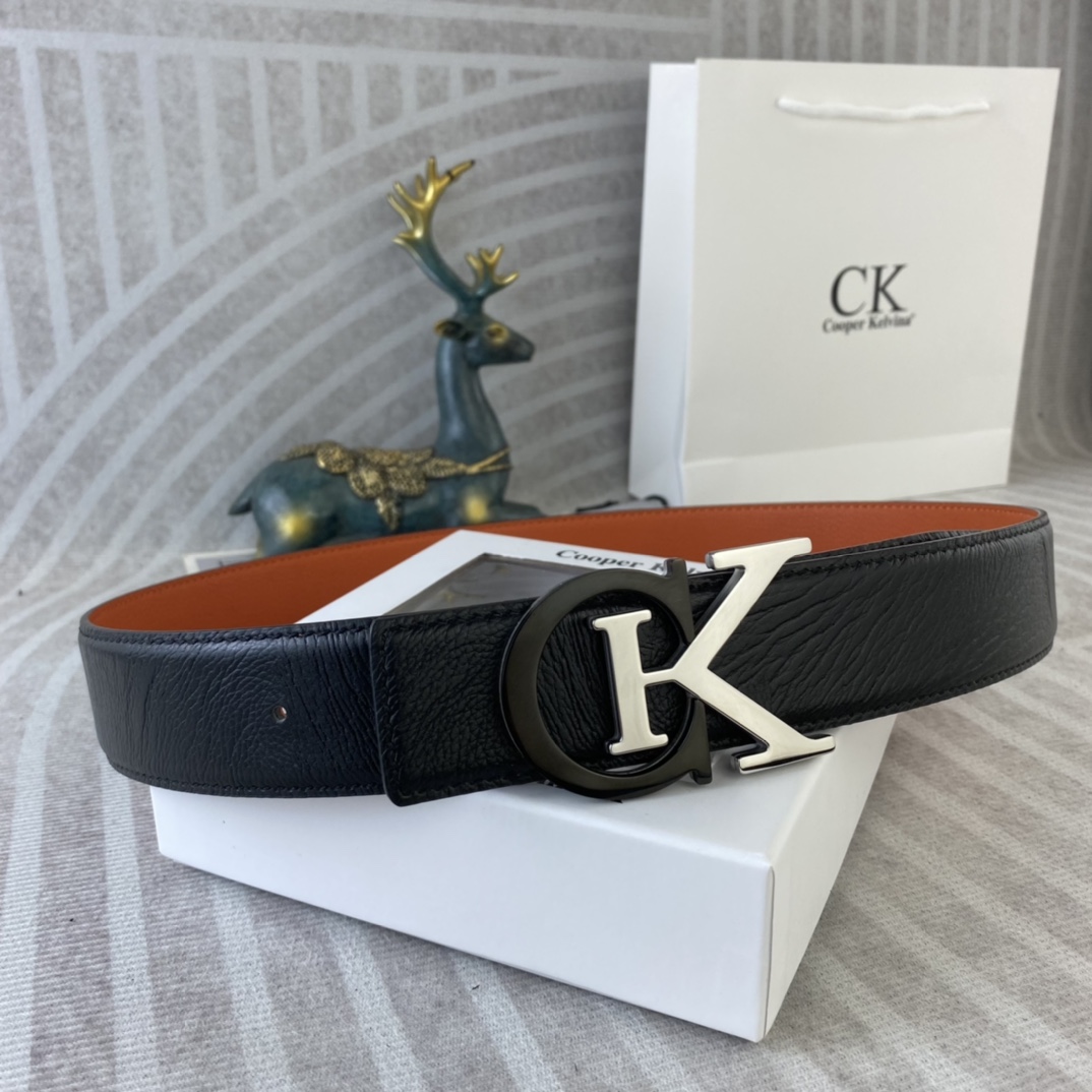 CK 💕 特种皮腰带系列 ，原厂五金精品不锈钢扣，手感柔软舒适 宽3.8CM。