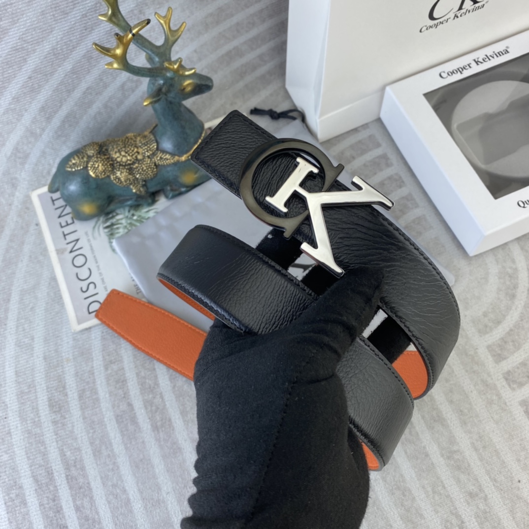 CK 💕 特种皮腰带系列 ，原厂五金精品不锈钢扣，手感柔软舒适 宽3.8CM。