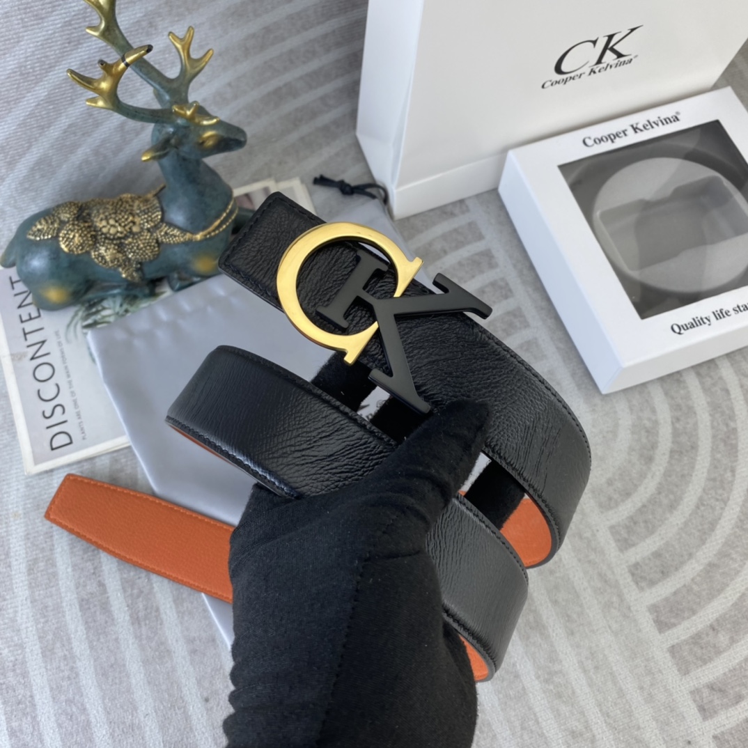 CK 💕 特种皮腰带系列 ，原厂五金精品不锈钢扣，手感柔软舒适 宽3.8CM。