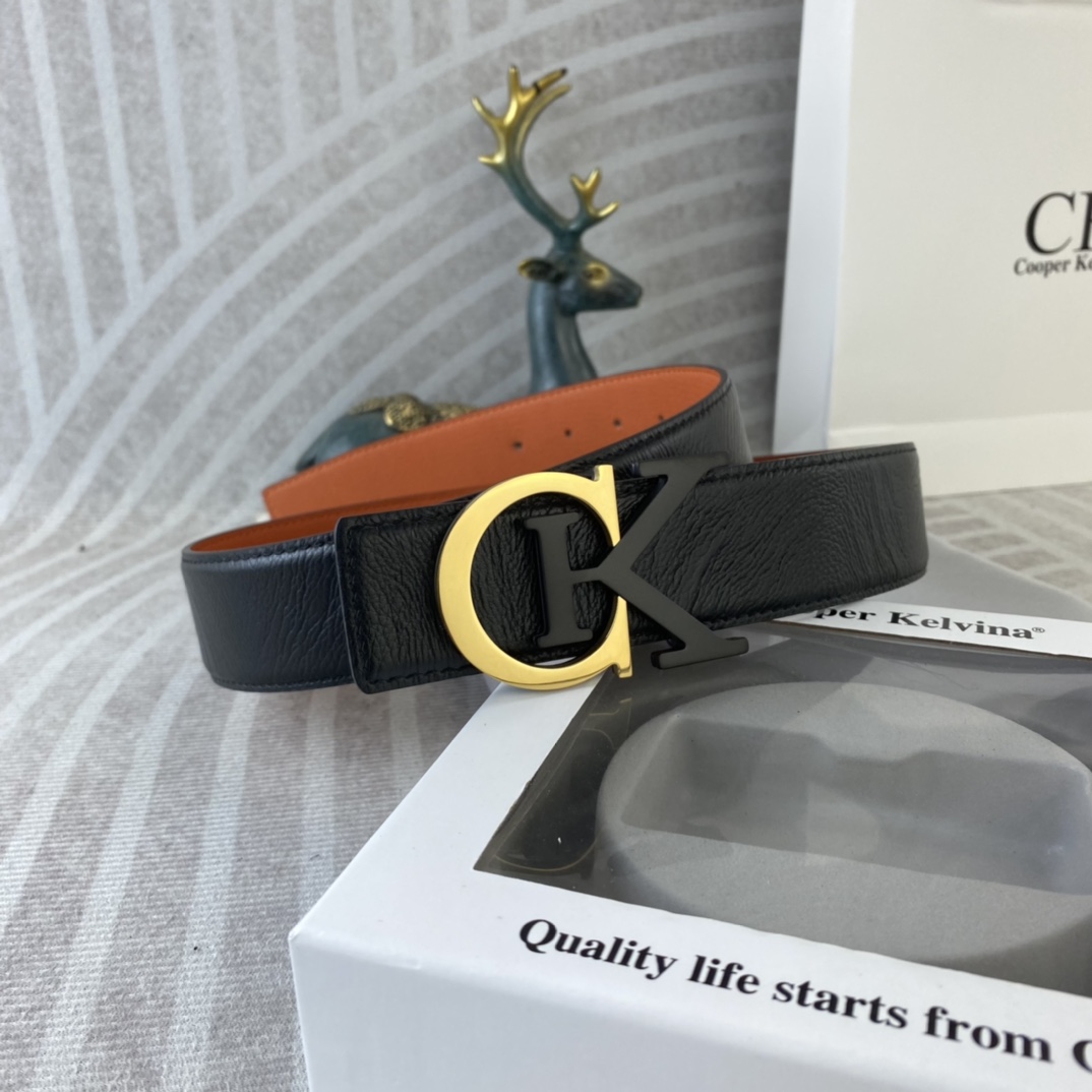CK 💕 特种皮腰带系列 ，原厂五金精品不锈钢扣，手感柔软舒适 宽3.8CM。