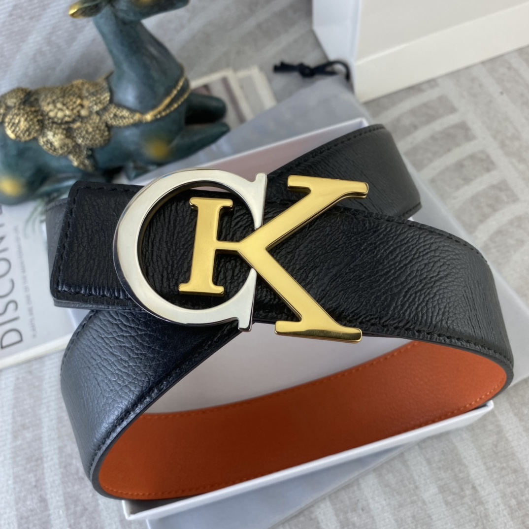 CK 💕 特种皮腰带系列 ，原厂五金精品不锈钢扣，手感柔软舒适 宽3.8CM。