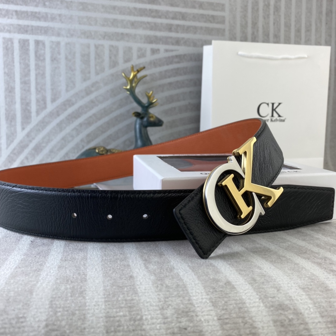 CK 💕 特种皮腰带系列 ，原厂五金精品不锈钢扣，手感柔软舒适 宽3.8CM。