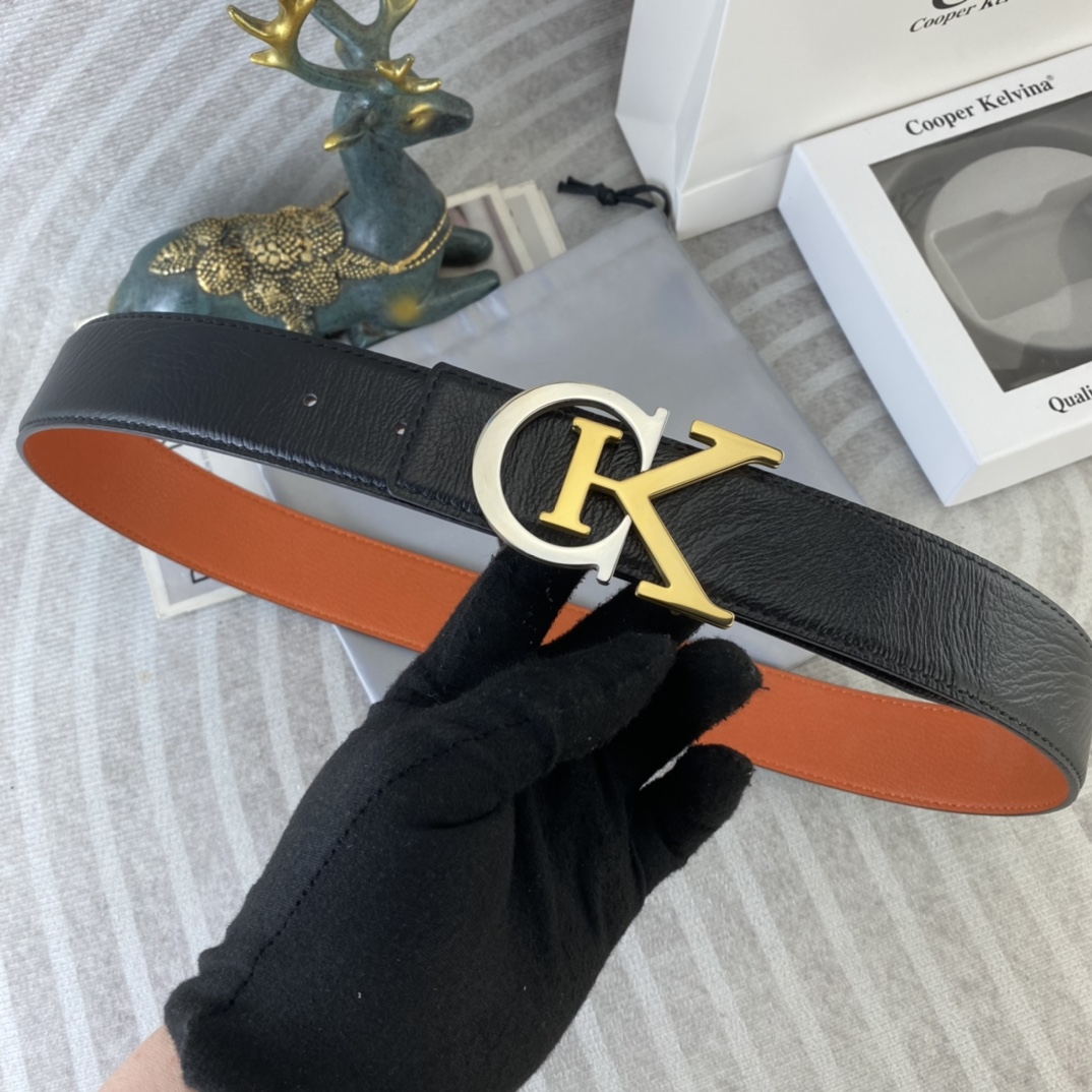 CK 💕 特种皮腰带系列 ，原厂五金精品不锈钢扣，手感柔软舒适 宽3.8CM。