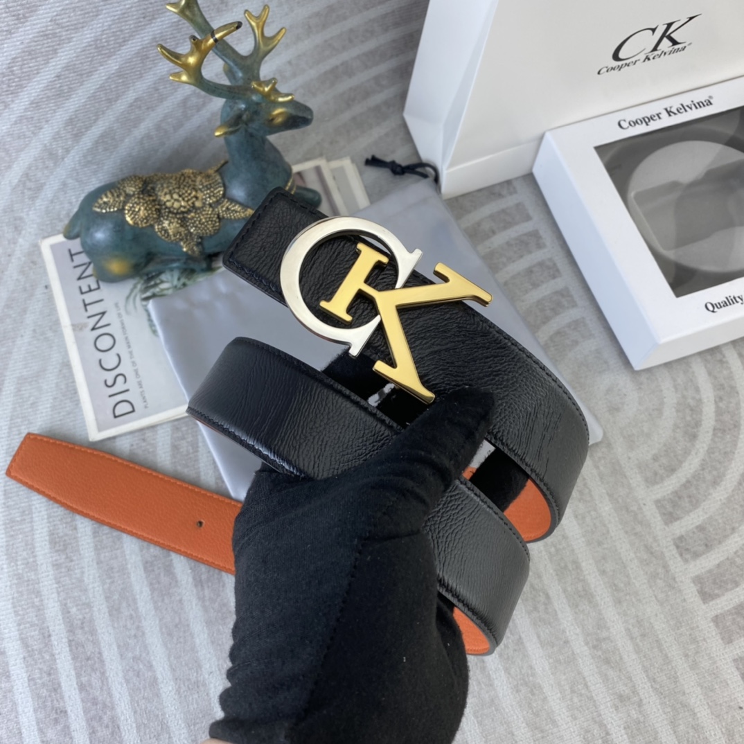 CK 💕 特种皮腰带系列 ，原厂五金精品不锈钢扣，手感柔软舒适 宽3.8CM。