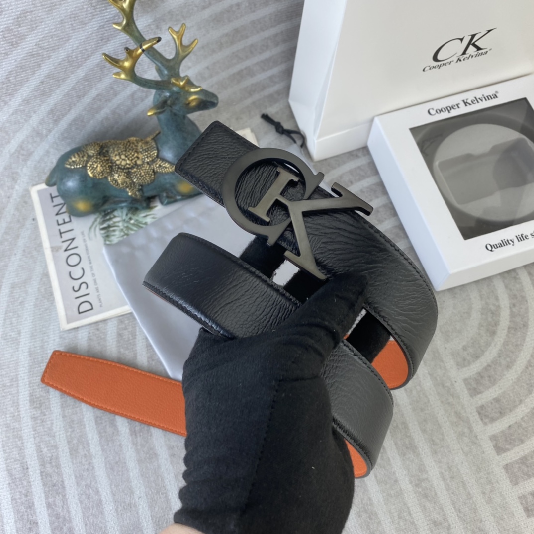 CK 💕 特种皮腰带系列 ，原厂五金精品不锈钢扣，手感柔软舒适 宽3.8CM。