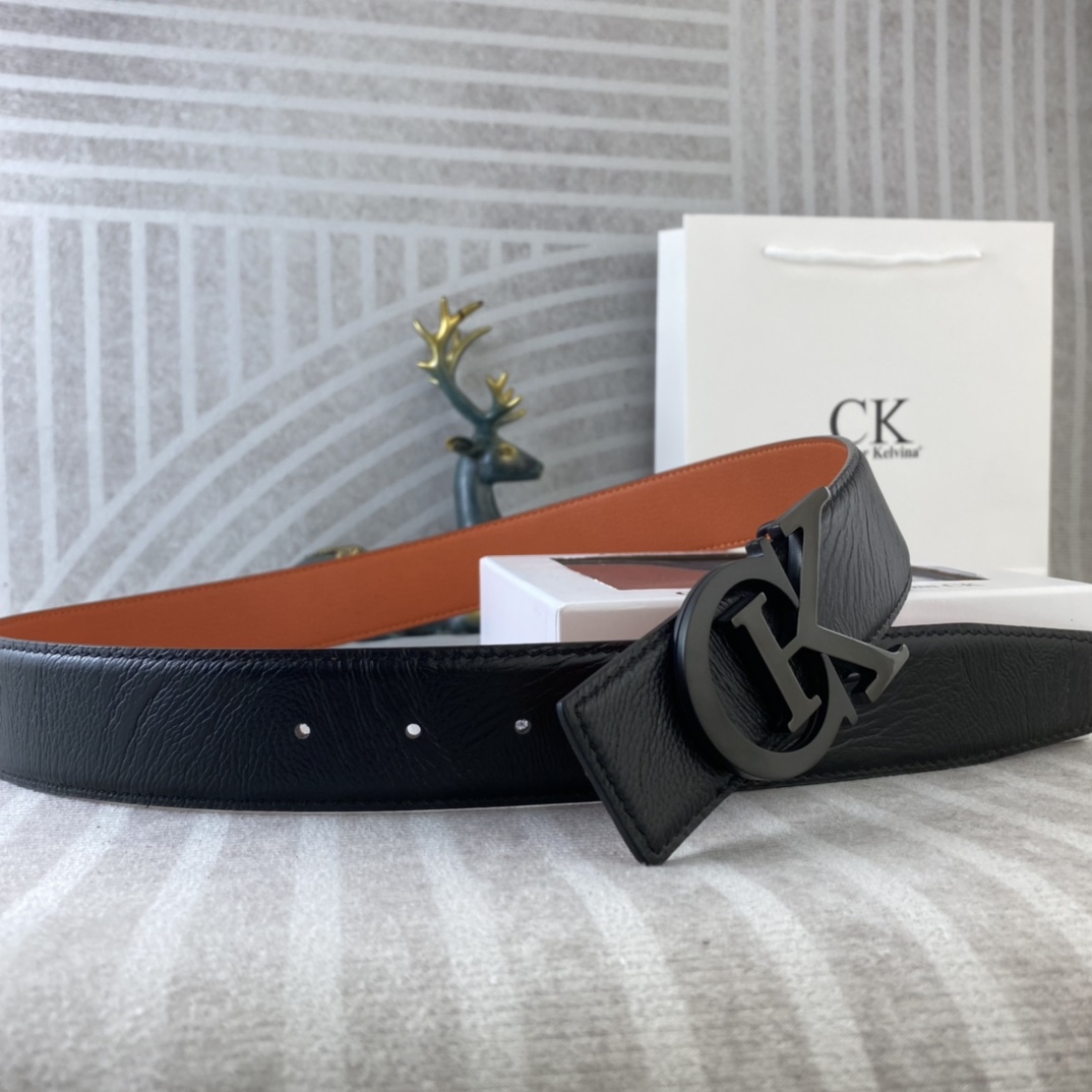 CK 💕 特种皮腰带系列 ，原厂五金精品不锈钢扣，手感柔软舒适 宽3.8CM。