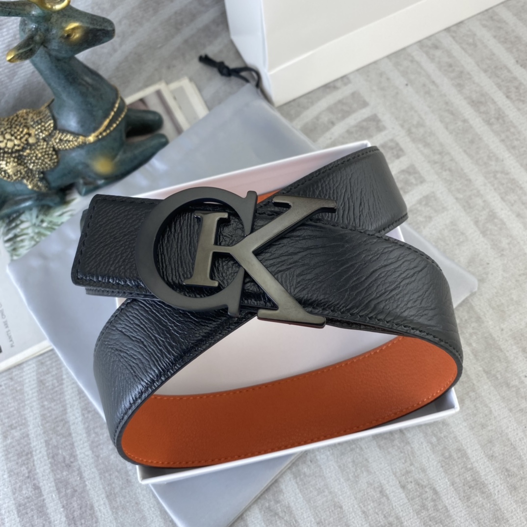 CK 💕 特种皮腰带系列 ，原厂五金精品不锈钢扣，手感柔软舒适 宽3.8CM。