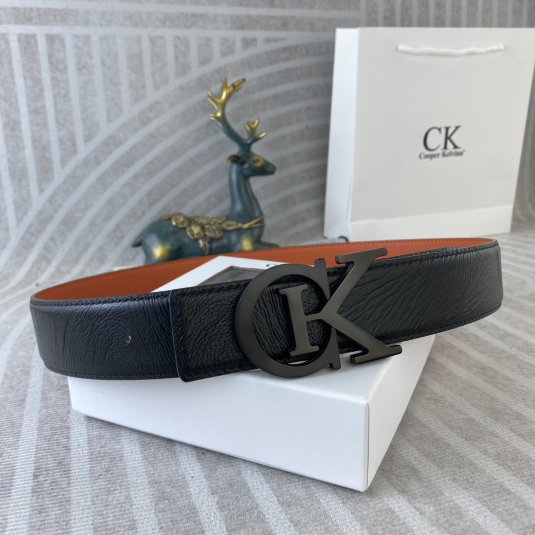 CK 💕 特种皮腰带系列 ，原厂五金精品不锈钢扣，手感柔软舒适 宽3.8CM。