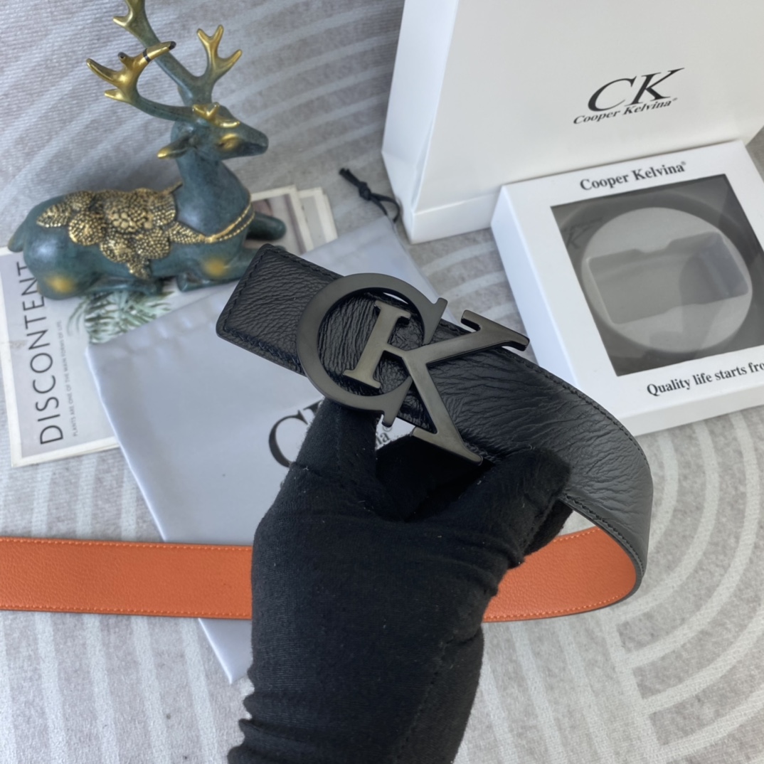 CK 💕 特种皮腰带系列 ，原厂五金精品不锈钢扣，手感柔软舒适 宽3.8CM。