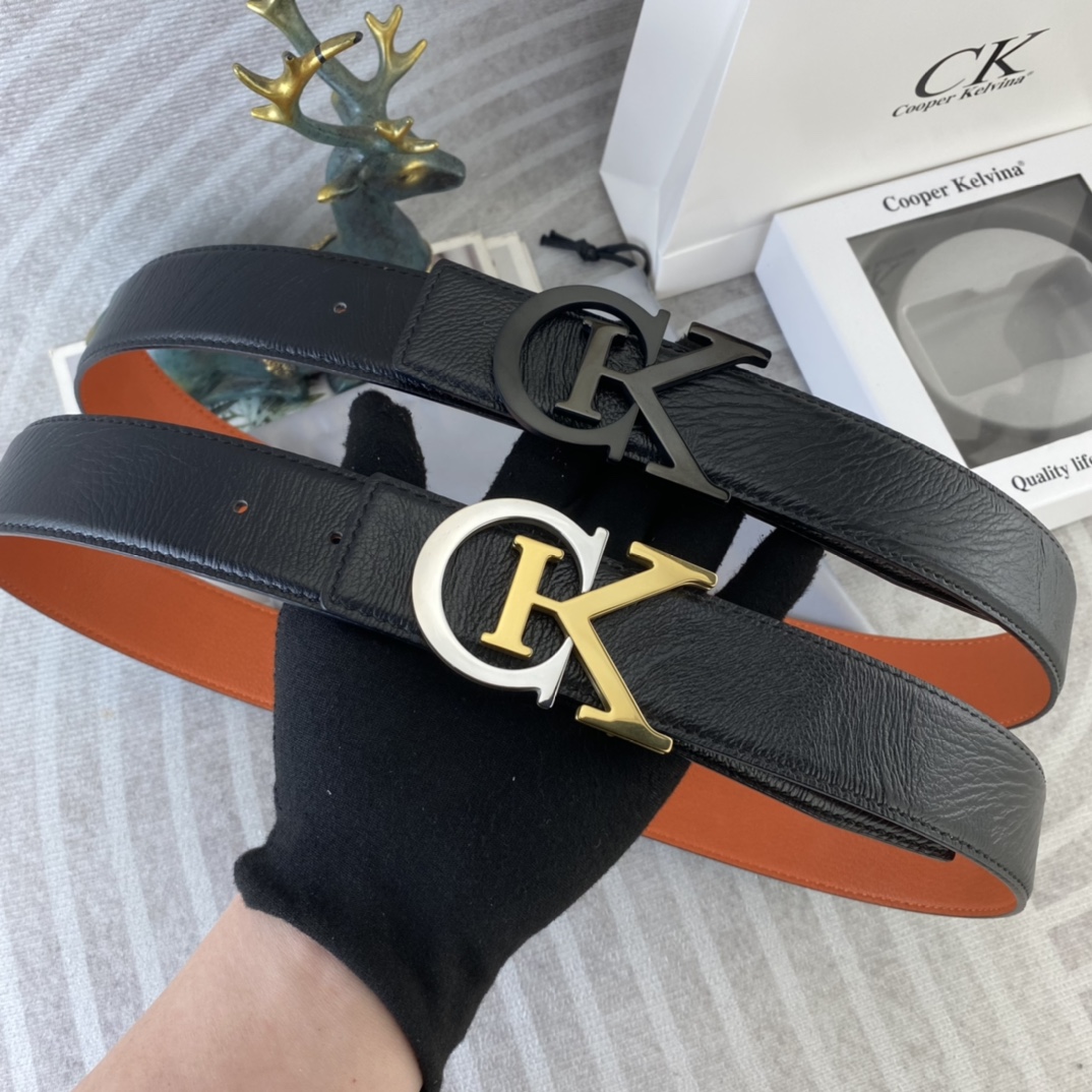 CK 💕 特种皮腰带系列 ，原厂五金精品不锈钢扣，手感柔软舒适 宽3.8CM。