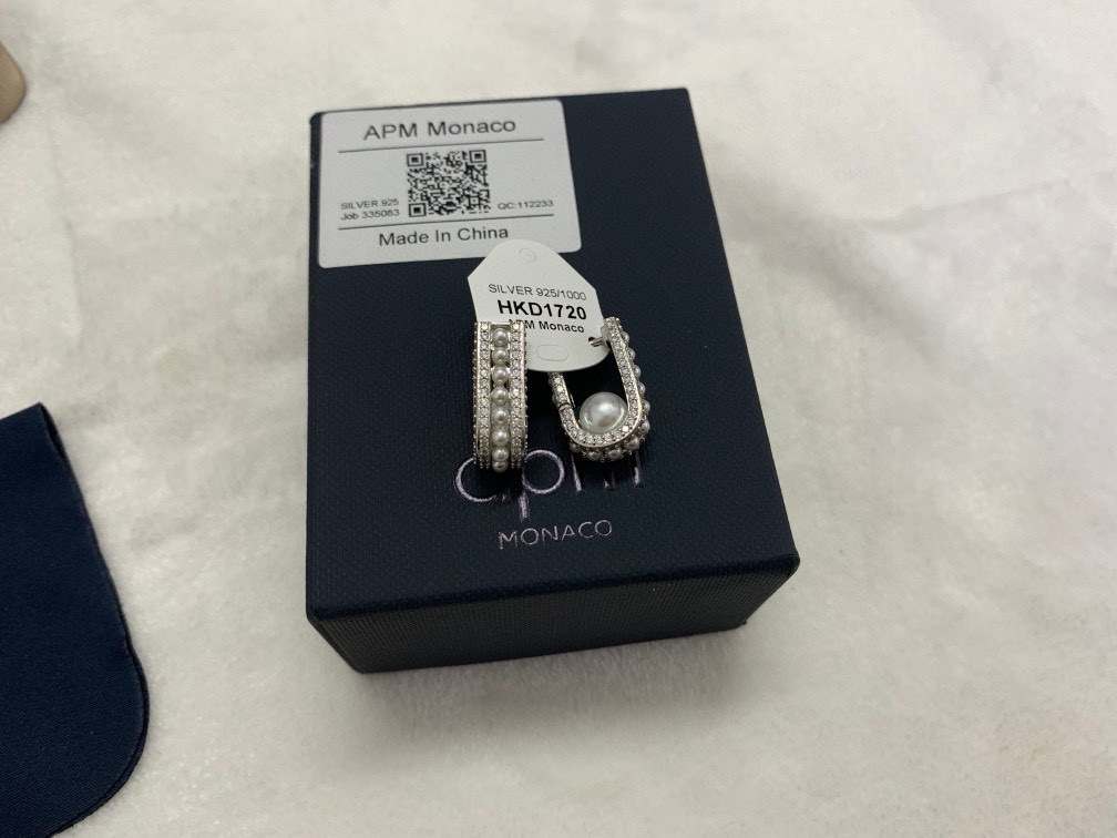  APm Monaco密镶圈形珍珠耳环耳饰女高级时尚. 55