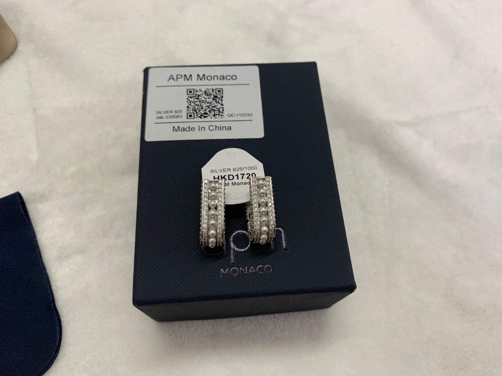  APm Monaco密镶圈形珍珠耳环耳饰女高级时尚. 55