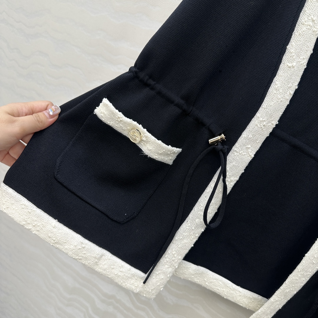 Coco Women's Black and White Cardigan, Drawstring Waist, Fashionable & Slimming 8 i1752688916 6377 6