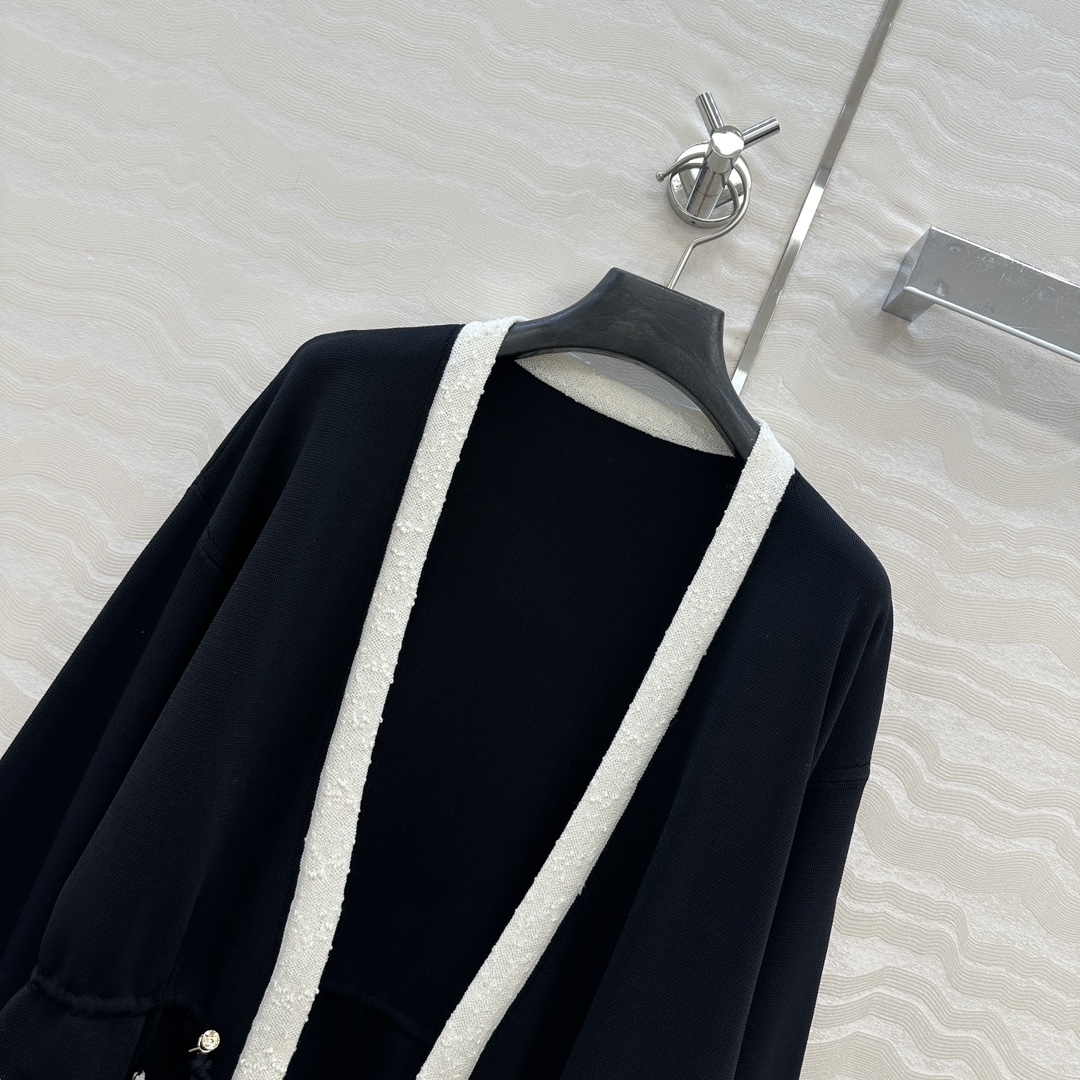 Coco Women's Black and White Cardigan, Drawstring Waist, Fashionable & Slimming 3 i1752688916 7566 1