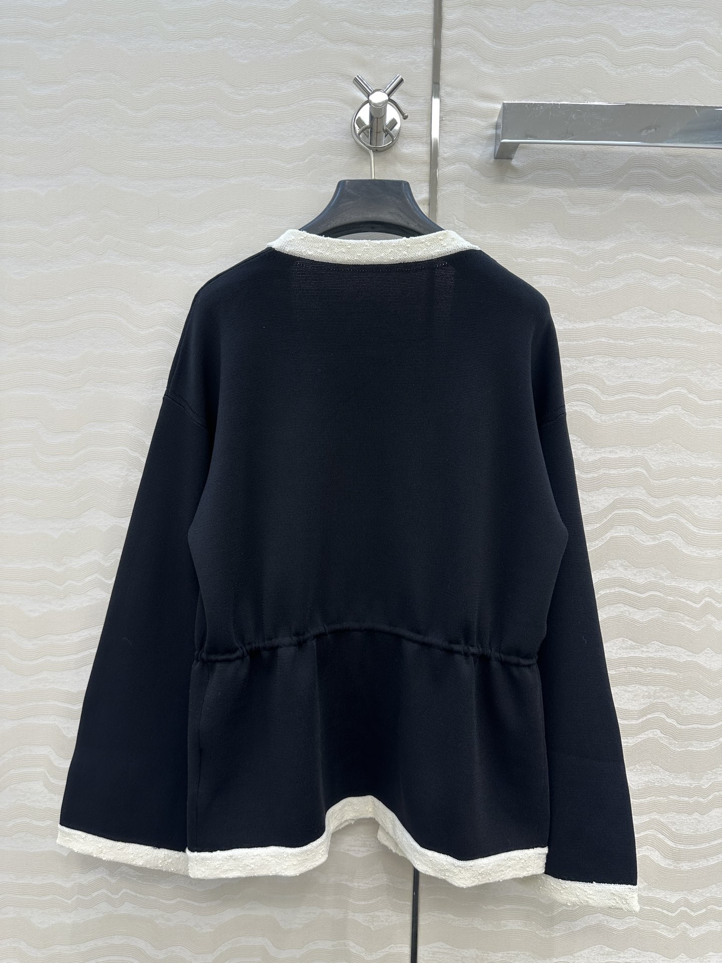 Coco Women's Black and White Cardigan, Drawstring Waist, Fashionable & Slimming 10 i1752688916 8080 8