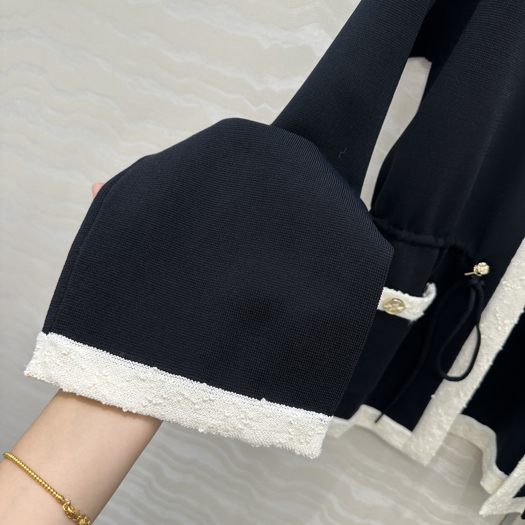 Coco Women's Black and White Cardigan, Drawstring Waist, Fashionable & Slimming 7 i1752688916 8360 5
