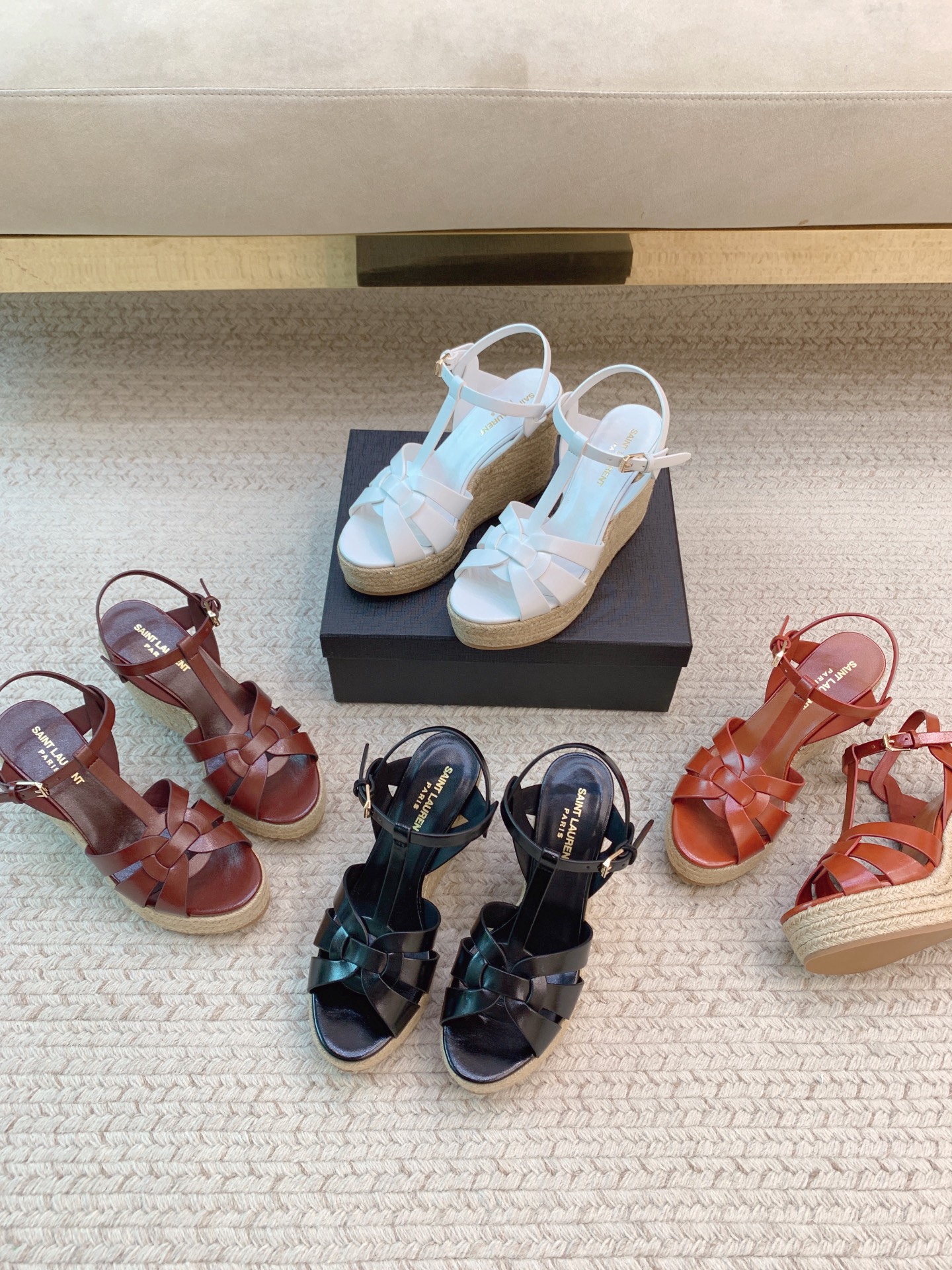 SAIN*LAUREN*SS25 Espadrille Platform Sandals, Top Quality Leather, Sizes 35-39