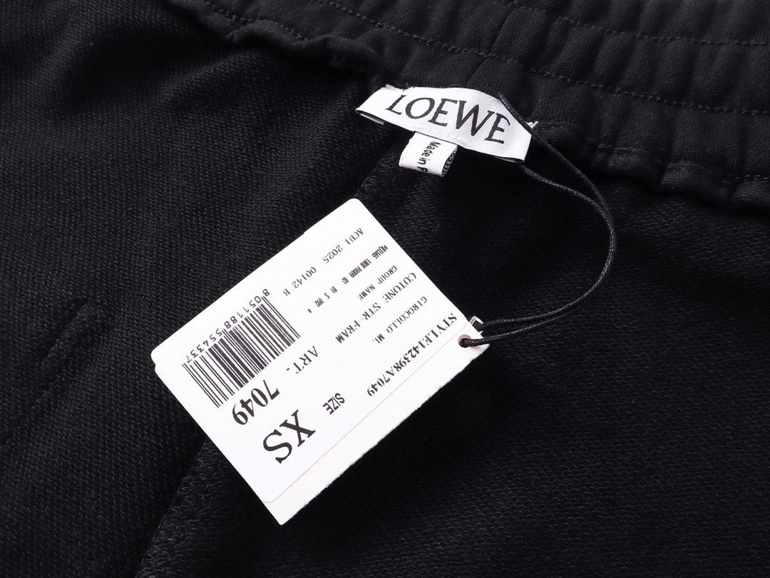 罗意威/Loewe 夏季新款 皮标logo休闲短裤 黑色