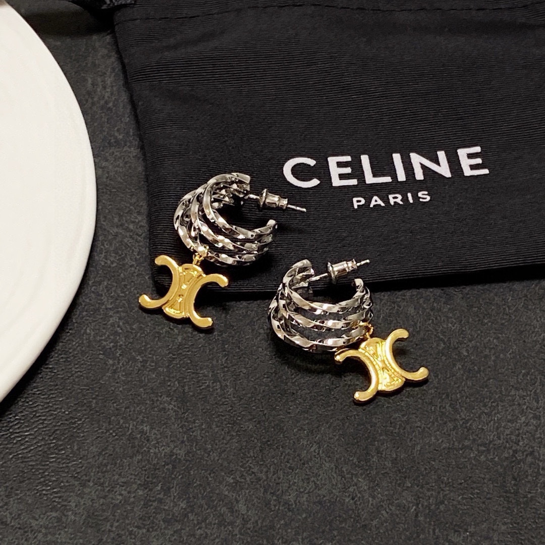 Elegantes Aretes Celine Vintage con Diseño Distintivo para Mujer Moderna 9 i1752847126 4229 7