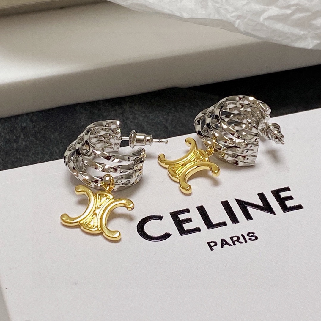 Elegantes Aretes Celine Vintage con Diseño Distintivo para Mujer Moderna 8 i1752847126 5405 6