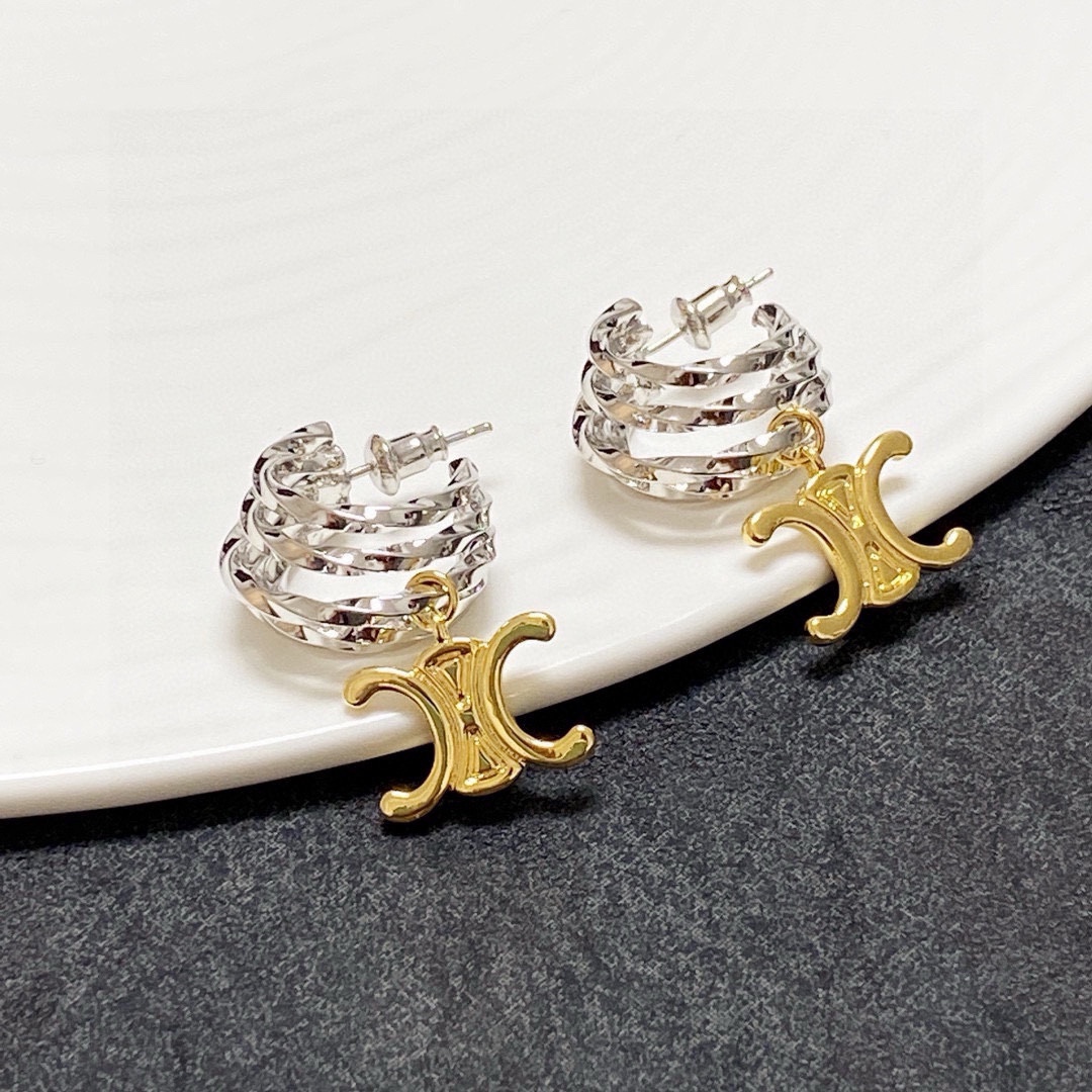 Elegantes Aretes Celine Vintage con Diseño Distintivo para Mujer Moderna 4 i1752847126 7152 2