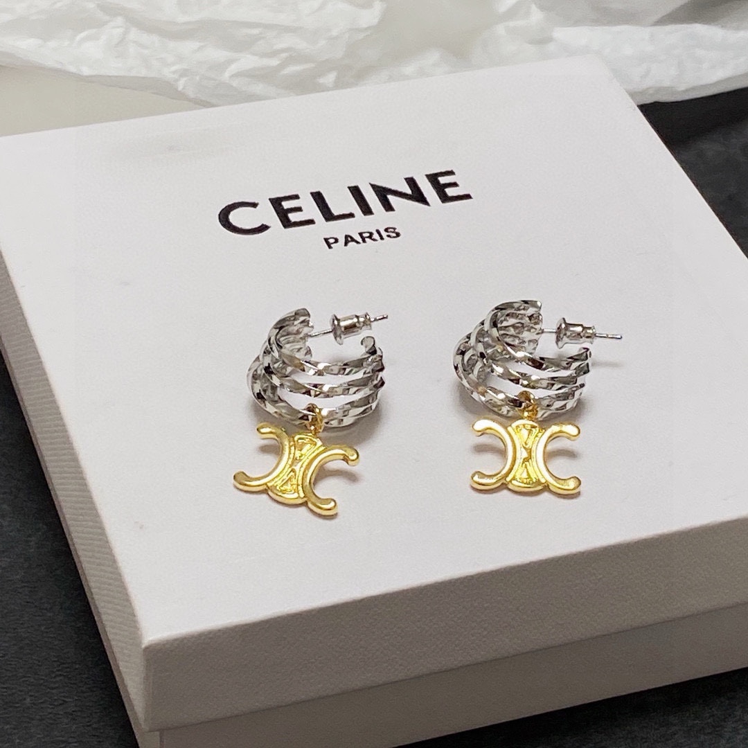 Elegantes Aretes Celine Vintage con Diseño Distintivo para Mujer Moderna 6 i1752847126 9537 4