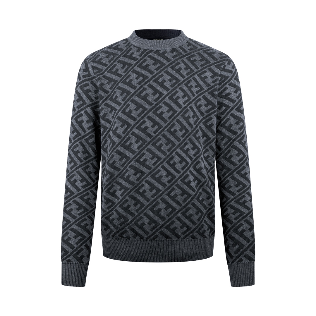 NO:461837,.Fendi Twill FF Pullover Knit Sweater Customized soft wool viscose-optic blended material Soft and layered, Comfortable skin, clever interweaving of black and gray, calm and atmospheric, Fully twill jacquard FF pattern embellishes the whole body, full of recognition, every line interlaced with the designer's ingenuity, interpreting a unique fashion charm, attracting the eye and improving the overall sense of high-end, exuding temperament, showing luxury and charm in every move. Craft 1: Using jacquard positioning method is an advanced technology for creating patterns on fabrics through different densities of yarns, and in the weaving and weaving process, high-precision mechanical equipment is used to locate and determine the position and spacing of each flower stand. The workmanship is cumbersome and complex, time-consuming and labor-intensive, and high loss. Craft 2: The hem positions are all made of manual positioning and hand sewing, which can ensure the accuracy of position and spacing.  Hand sewing technology can better reflect the craftsman's exquisite skills and control of details. Craft 3: Washing and softening and deodorizing process for laundry washing and deodorizing. Deep cleaning and deodorizing of clothes through professional washing equipment and specific detergents Improve the feel and appearance of clothes. Accessories Customized 1:1 Fendi five-eye button Customized 1:1 Fendi hanging mark Customized 1:1 Fendi trademark Size 46 48 50 52 Exclusive,,fendi,alexander wang19860909.Fendi 斜纹FF套头针织衫 定制臻柔绵羊毛黏胶优混织材 柔软而富有层次感 舒适贴肤 以黑色与灰色的巧妙交织 沉稳与大气 全幅斜纹提花FF图案点缀全身 辨识度拉满 每一处线条的交错都蕴含着设计师的匠心独运 演绎出独一无二的时尚魅力吸引眼球而又提高了整体的高级感 散发气质 举手投足间尽显奢华与魅力 工艺1: 采用提花定位制法 是织物上创建图案的高级技术 通过不同密度的纱线来实现 且在编织和织造过程中 使用高精度的机械设备来定位确定每个花立的位置和间距一致 做工繁琐复杂 费时费力 损耗高 工艺2: 下摆位置均由人工定位手缝而成 可以确保位置和间距的准确率 手缝工艺更能体现匠人的精湛技艺和对细节的把控 工艺3: 成衣洗水加软去味工艺 通过专业的洗涤设备和特定的洗涤剂 对衣物进行深度清洁和去味处理 改善衣物的手感和外观 辅料 定制1:1 Fendi五眼扣 定制1:1 Fendi吊唛 定制1:1 Fendi商标 版型 宽松版型 尺码 46 48 50 52 独家专供,,fendi,alexander wang,Men's clothing