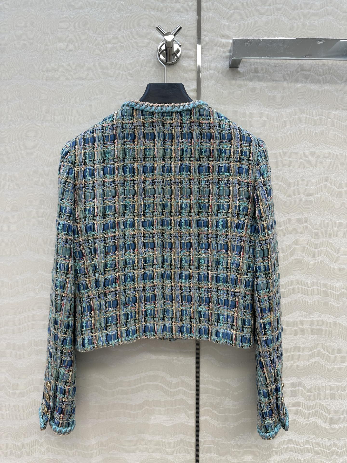 独家首发🍓高端原单品质coco25a最佳名媛风气质外套。100%真丝提花里衬。高级定制孔雀🦚绿彩线编织格