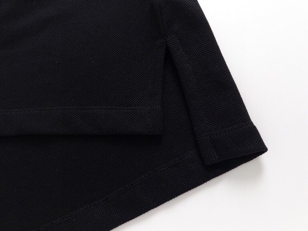 古驰/Gucci 夏季新款 翻领双G刺绣短袖polo衫黑色