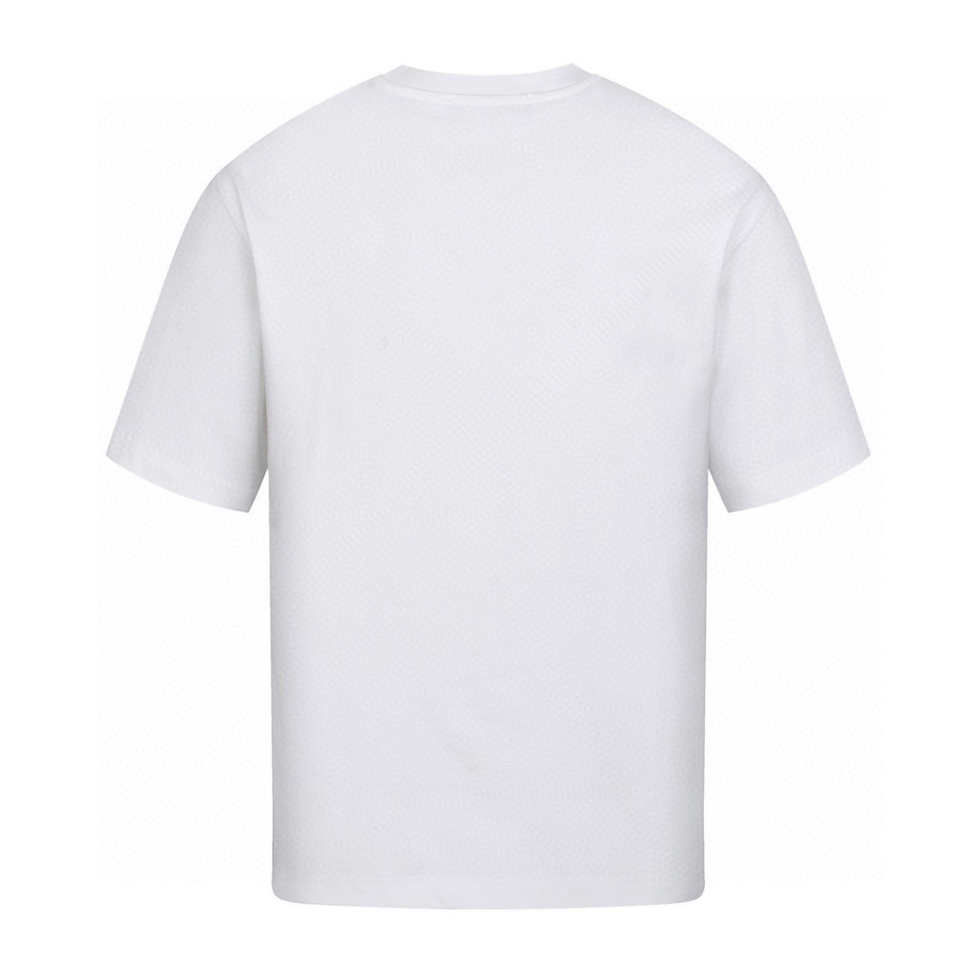 巴宝莉/Burberry 夏季新款 皮标刺绣字母圆领短袖T恤白色