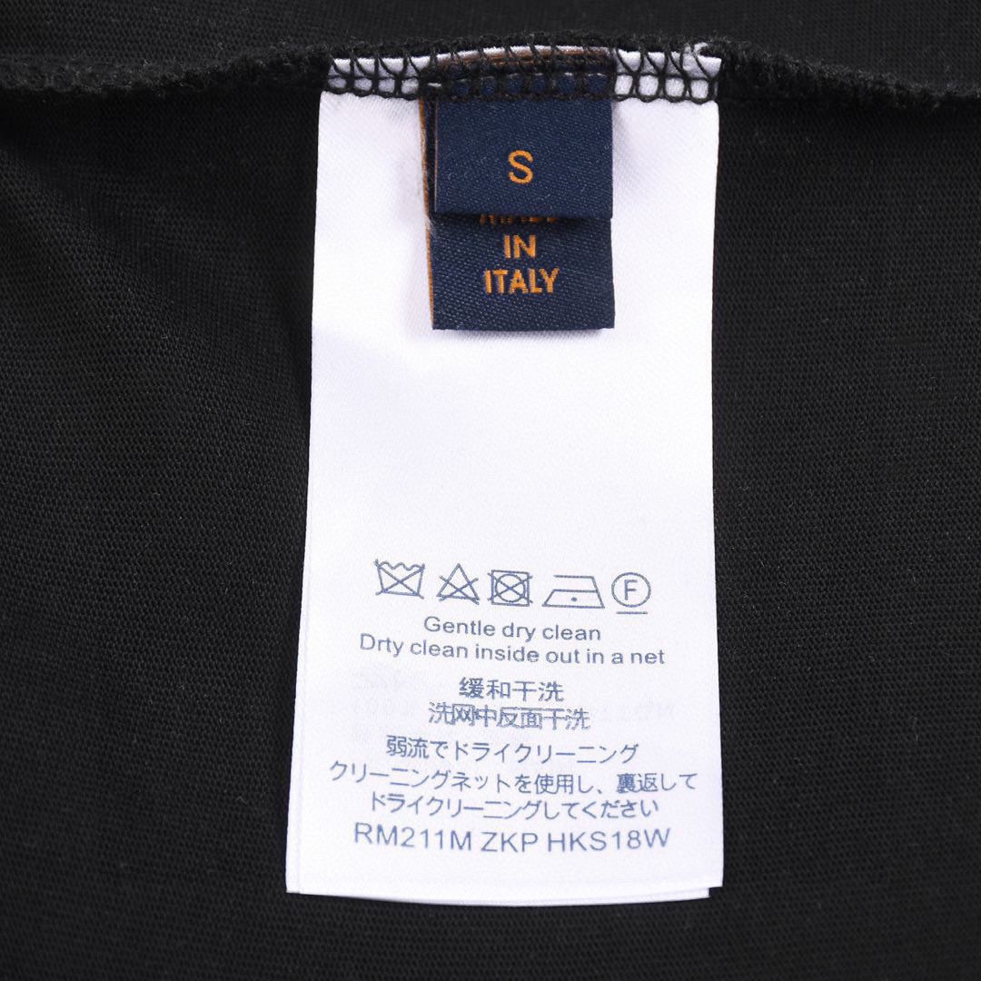 路易威登/Louis Vuitton 夏季新款 前后立体字母刺绣圆领短袖T恤 白色/黑色