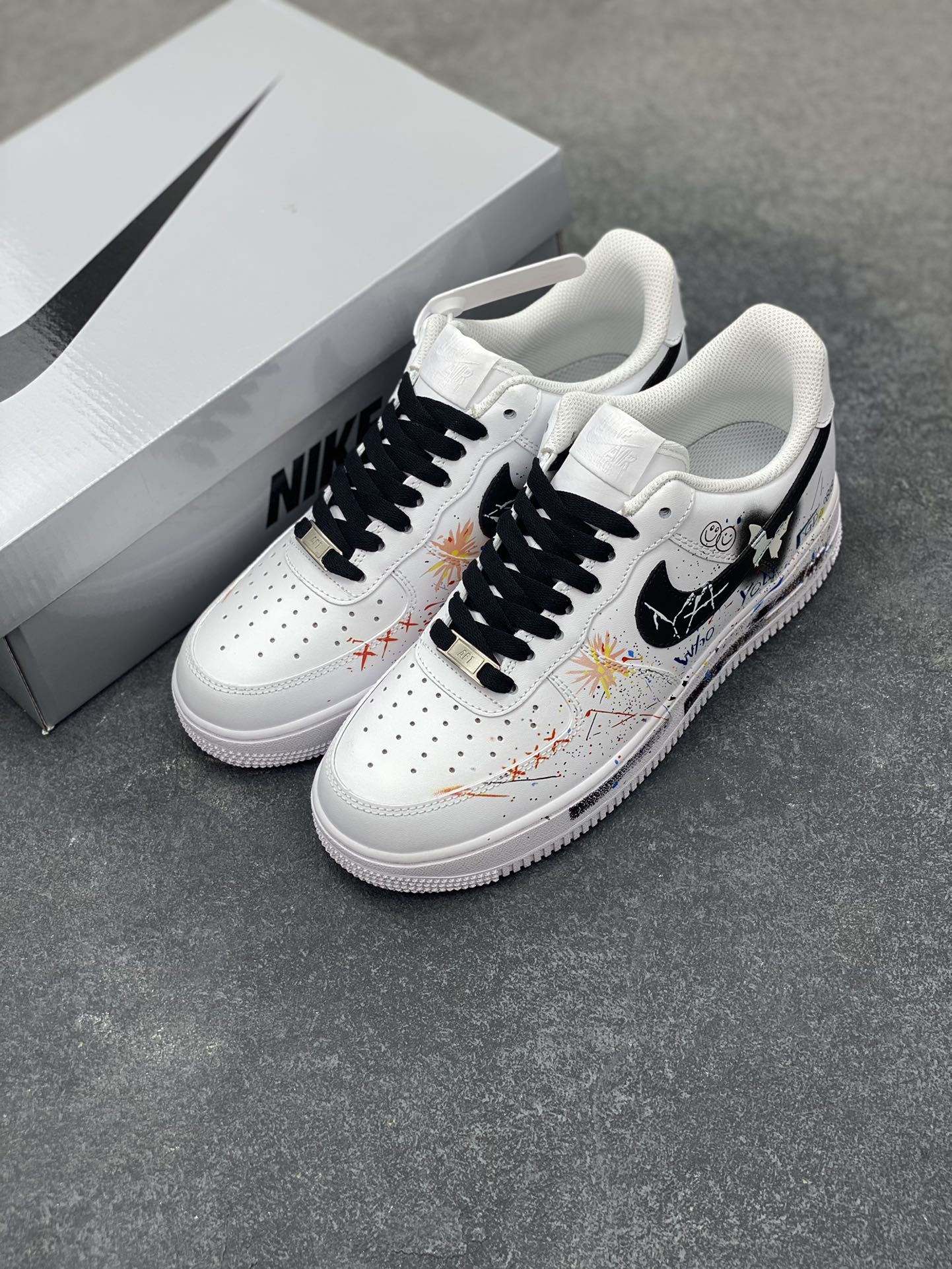 图片[8]-Nike Air Force 1 Low’07 蝴蝶涂鸦 空军一号低帮休闲板鞋 定制皮料 原厂3D打印 定制鞋盒 原楦原纸板 纯正空军版型 内置全掌气垫 货号：ZH0316-088 尺码：36 36.5 37.5 38 38.5 39 40 40.5 41 42 42.5 43 44 44.5 45-选品中心